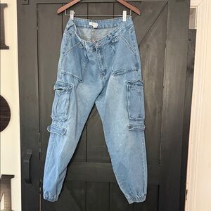 Forever 21 Light Blue Cargo Jeans